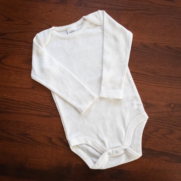 NWOT Baby Boden Pointelle Long Sleeve Onesie - Picture 2 of 9